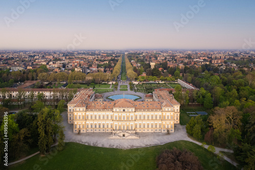 Aerial view over the Royal Villa of Monza.