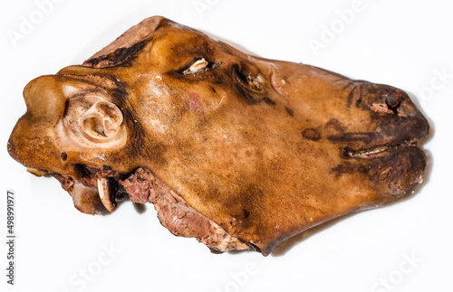 Icelandic "sviðakjammi." Boiled sheep's head.