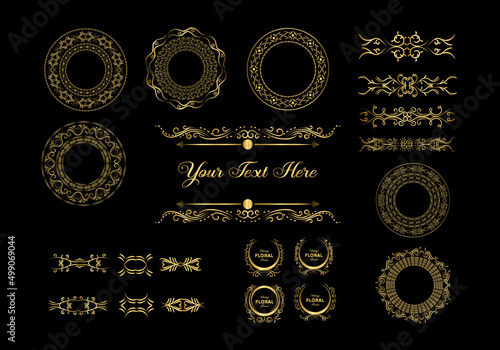 Vintage frames, dividers mega set isolated on white. Calligraphic design elements. 