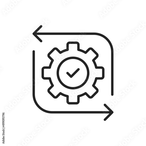 simple thin line organization procedure pictogram