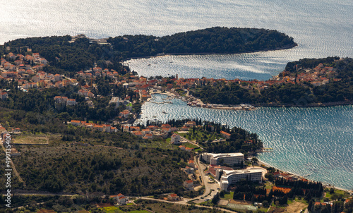 Aerial view of Cavtat. Well known tourist destination near Dubrovnik.