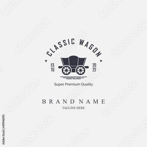 american classic wagon logo template design for brand or company and other