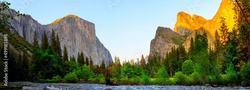 Yosemite National Park in spring panorama