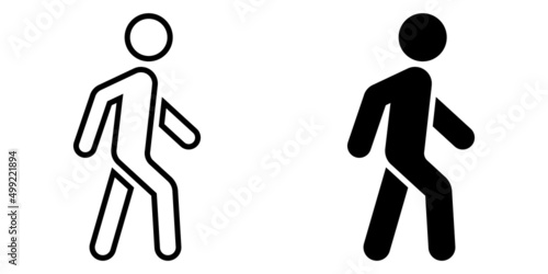 ofvs34 OutlineFilledVectorSign ofvs - person walking vector icon . isolated transparent . human silhouette - people walk . black outline and filled version . AI 10 / EPS 10 . g11317