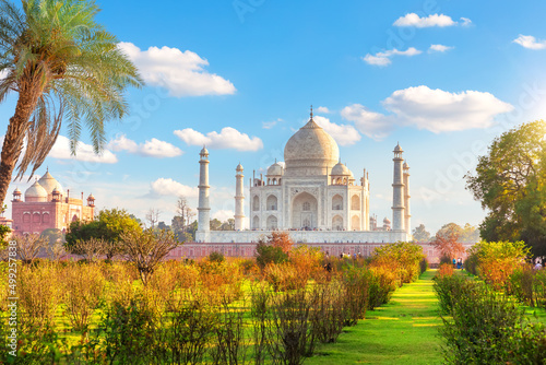 Beautiful garden in front of Taj Mahal, Agra, India