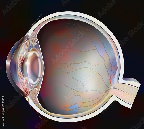 Eye: clouding of the lens in the event of cortical cataracts.
