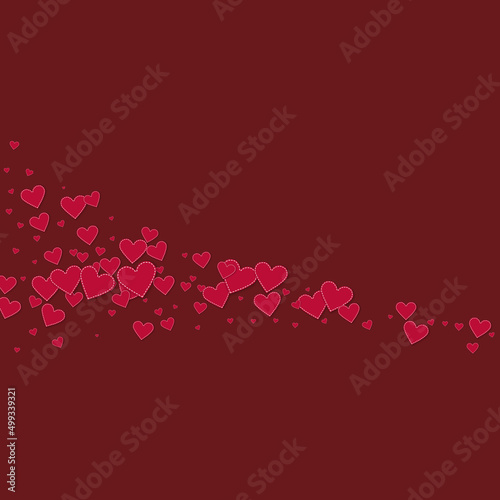 Red heart love confettis. Valentine's day comet de