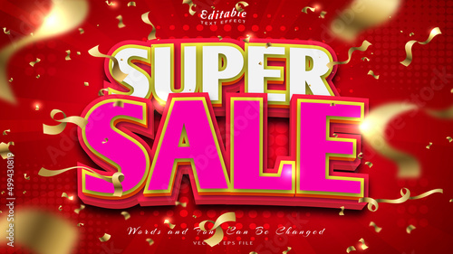 super sale 3d style editable text effect