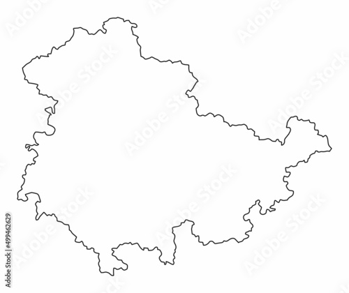 Thuringia outline map