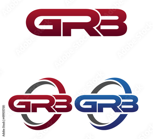 Vector Modern 3 Letters Initial logo Vector Swoosh Red Blue GRB
