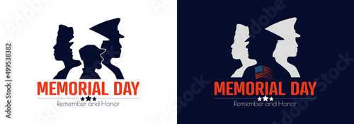 Memorial Day card set. Modern minimal design.