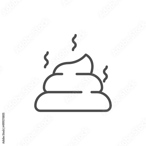 Pet poo line icon. linear style sign for mobile concept and web design. Stinky Poo outline vector icon. Symbol, logo illustration. Vector graphics