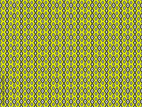 Black and white polygon on yellow background for fabric design,wallpaper,wrapping paper,background design,