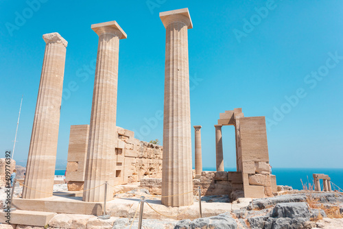 Acropolis in Lindos city, Rhodes island, Greece