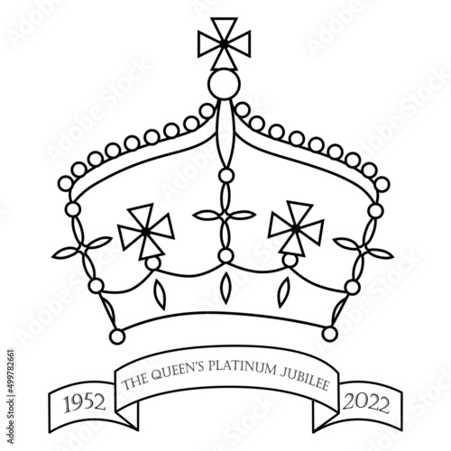 Queen platinum jubilee 2022 vector clipart illustration