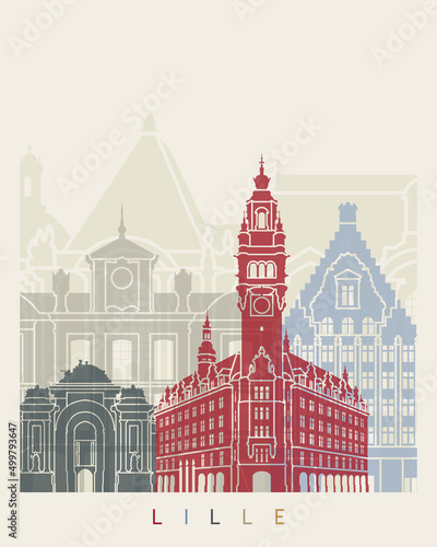 Lille skyline poster
