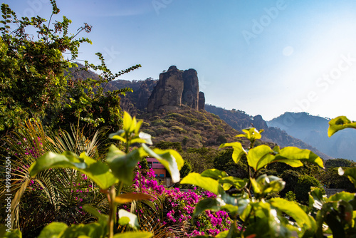 Vista del cerro del Tepozteco en semana santa, Tepoztlan, Morelos.