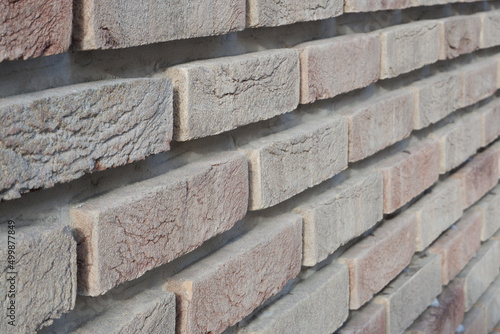 Brown brick wall perspective design, concept background Brick wall. Clinker clay brickwork.