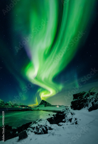 aurora borealis over the night sky