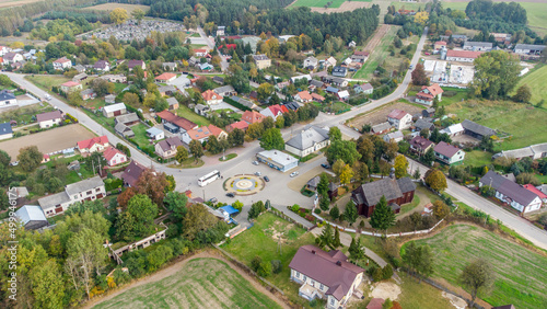 Aerial view on Jeruzal village. The town has gained some fame in Poland as the location of the long-running comedy series Ranczo.