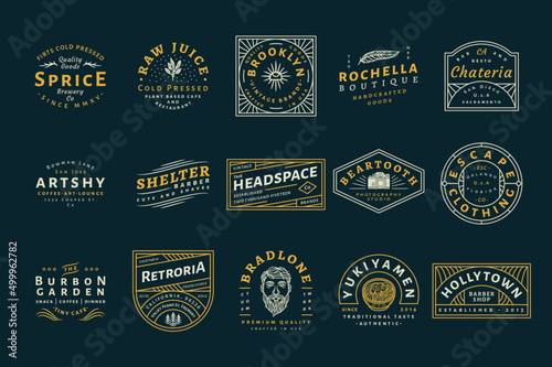 set of badge vintage retro labels