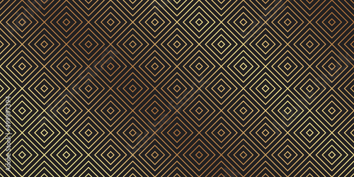 Modern geometric luxury background for banner or presentation or header card with golden rhombuses on a black.