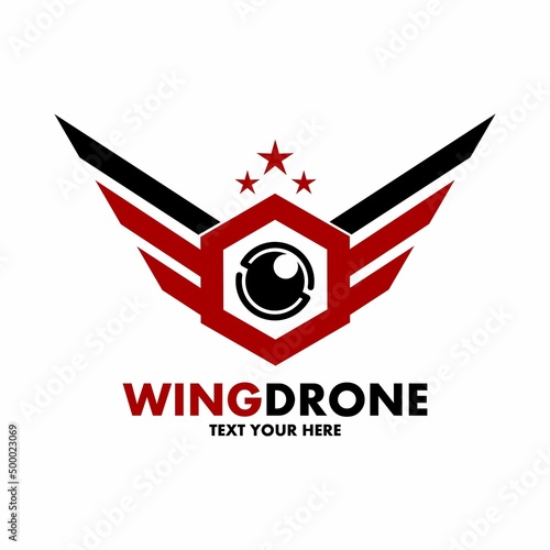 wing drone logo template illustration