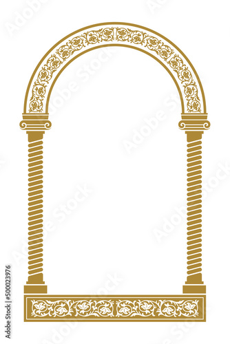 Vintage byzantine gold frame isolated 