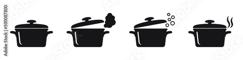 Cooking pan icon, Pot icon vector isolated