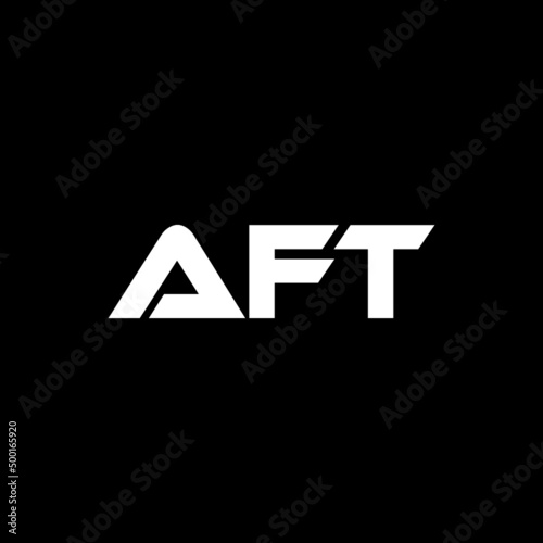 AFT letter logo design with black background in illustrator, vector logo modern alphabet font overlap style. calligraphy designs for logo, Poster, Invitation, etc.