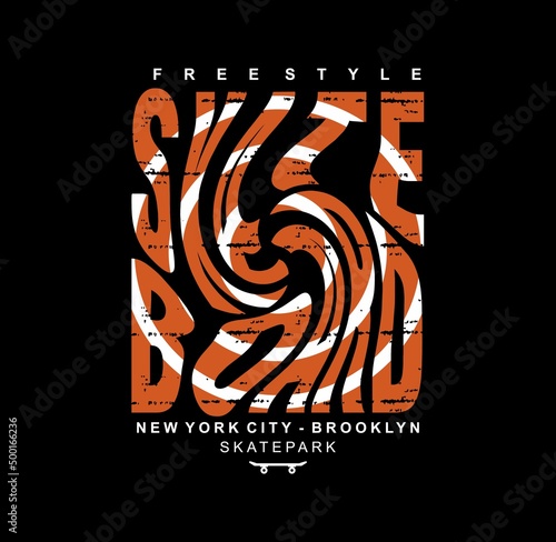 Freestyle Skateboarding New York City, Skatepark Typography design for print t shirt 