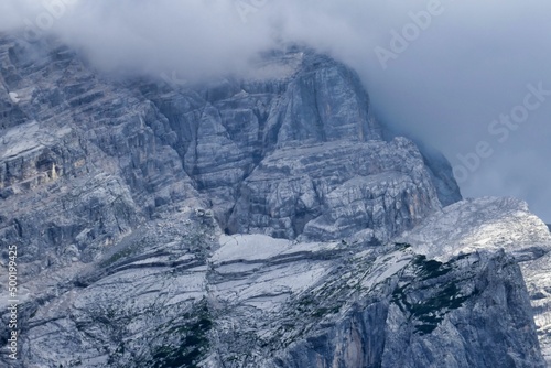 mountains in winter, photo as a background , in pasubio mountains, dolomiti, alps, thiene schio vicenza, north italy