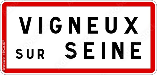 Panneau entrée ville agglomération Vigneux-sur-Seine / Town entrance sign Vigneux-sur-Seine