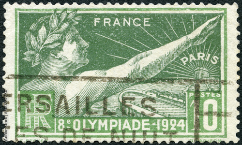 FRANCE - 1924: shows Allegory of Olympic Games at Paris 8th Olympic Games, Paris, 1924