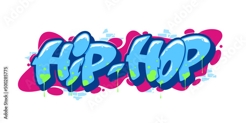 Hip hop font in graffiti style. Vector illustration.