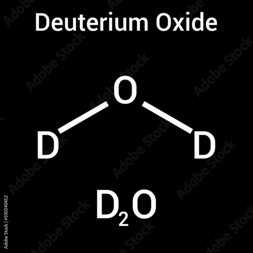 chemical structure of deuterium oxide (D2O)