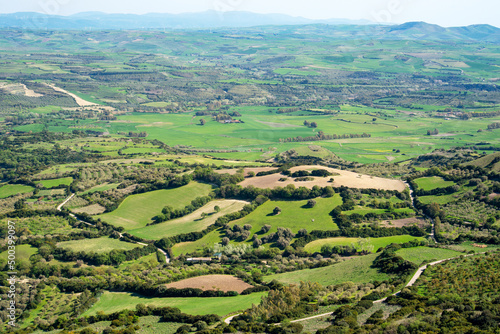 View Of Marmilla From Giara Plateau, Giara basaltic upland, Medio Campidano, Sardinia, Italy 