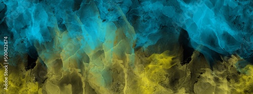 Abstract soft flowing background Ukrainian flag style