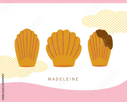 French classic traditional dessert madeleine material set