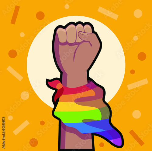 Mano alzada Orgullo LGBT Ilustración vectoral