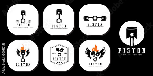 piston logo vector, vehicle workshop illustration design, car or motorcycle