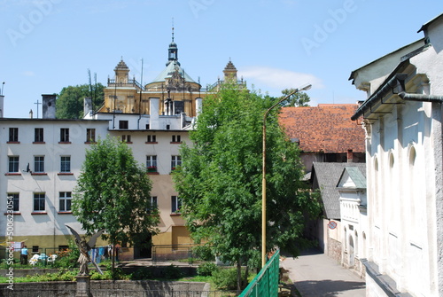 buildings of the small town of Wambierzyce in Poland, summer, sun, church