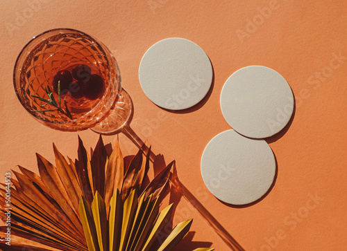 Tropical, boho paper coaster Mock-up