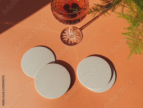 Tropical, boho paper coaster Mock-up