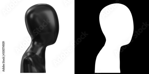 3D rendering illustration of a faceless mannequin head