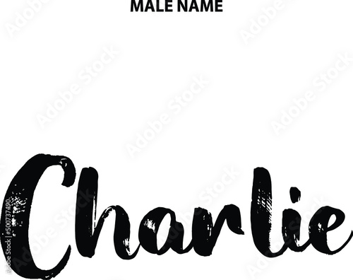 Charlie Boy Name in Stylish Grunge Bold Typography Text Sign