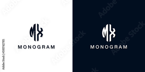 Leaf style initial letter MX monogram logo.