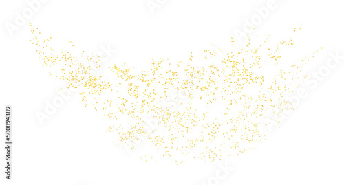 Backdrop plume golden texture crumbs. Gold dust isolated. Vector.