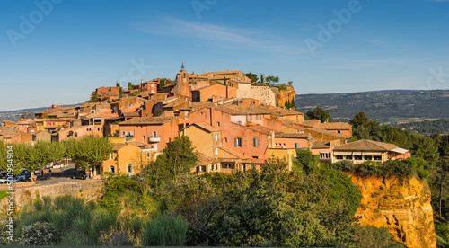 Roussillon village in Vaucluse region. One of the most impressive villages in France. 