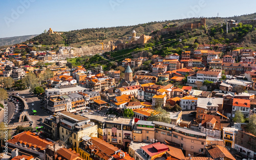 Aerial view of old town district of Tbilisi